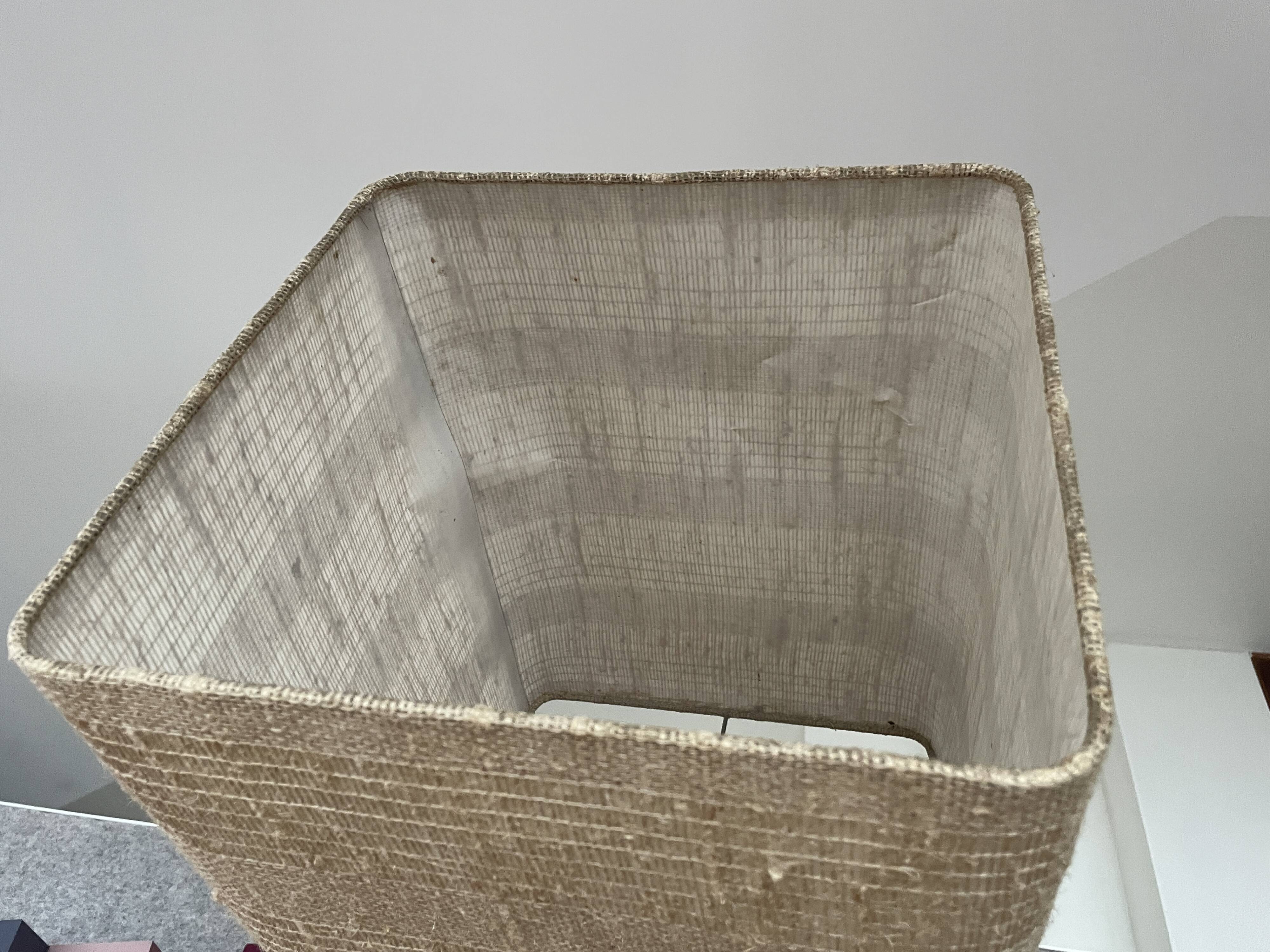 Large chamotte clay lamp in brutalist style, with a plant motif.