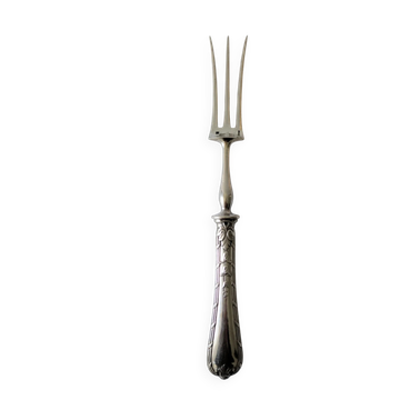 Large antique Christofle serving fork, 30 cm, silver-plated
