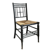 Arts & Crafts Ebonised Rush Seated Chair After a Design by Ford Madox Brown