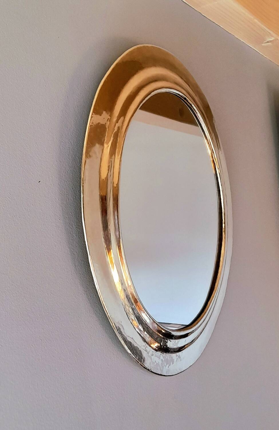 Round metal mirror, 39x39cm, 1970
