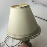 Bronze lamp and bird porcelain signed EC