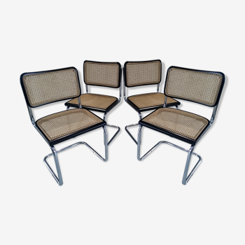 Suite of 4cCesca B32 chairs by Marcel Breuer vintage 1987