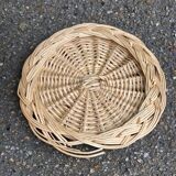 Woven laundry basket with lid made of rattan and round wicker