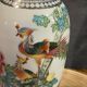 Ancient Chinese vase with porcelain bird green family 20th