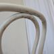 Set of 4 Vintage Thonet Style Dining Chairs: White Wood & Cane Seat