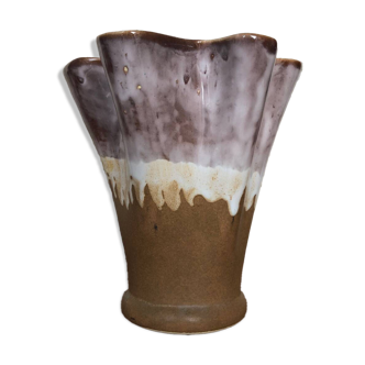 Old VALLAURIS Style Vase N351 Vintage Multicolored Ceramic #A768