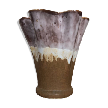 Old VALLAURIS Style Vase N351 Vintage Multicolored Ceramic #A768