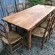8 antique Vendée straw chairs in solid cherry wood.