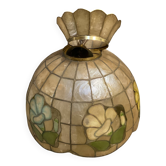 Suspension nacre et cloisonne laiton art deco