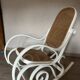 Curved white wooden rocking chair, 1970s