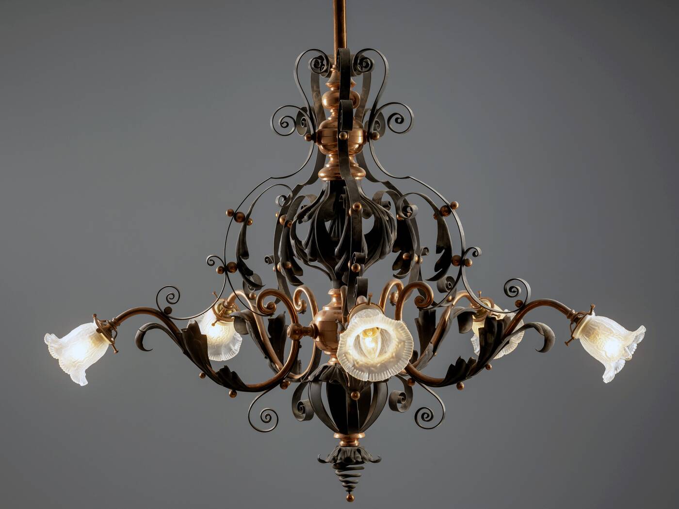 Vintage Iron Candlestick, 1910s