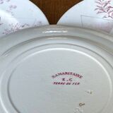 Set of 9 red earthenware plates from Terre de Fer Samaritaine - 19th century.