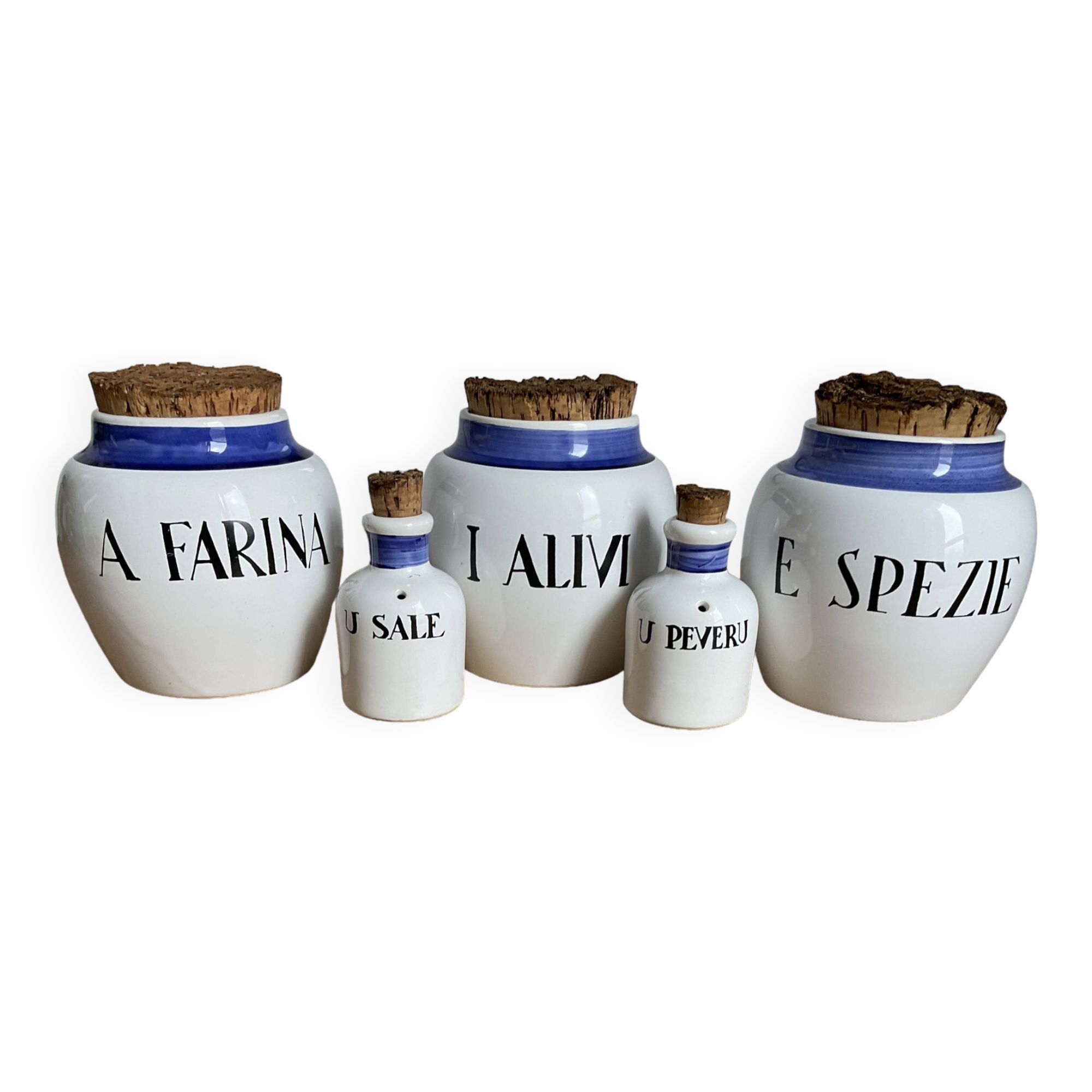 Biot earthenware lot of five pieces Corsican edition, very rare.
