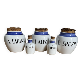 Biot earthenware lot of five pieces Corsican edition, very rare.