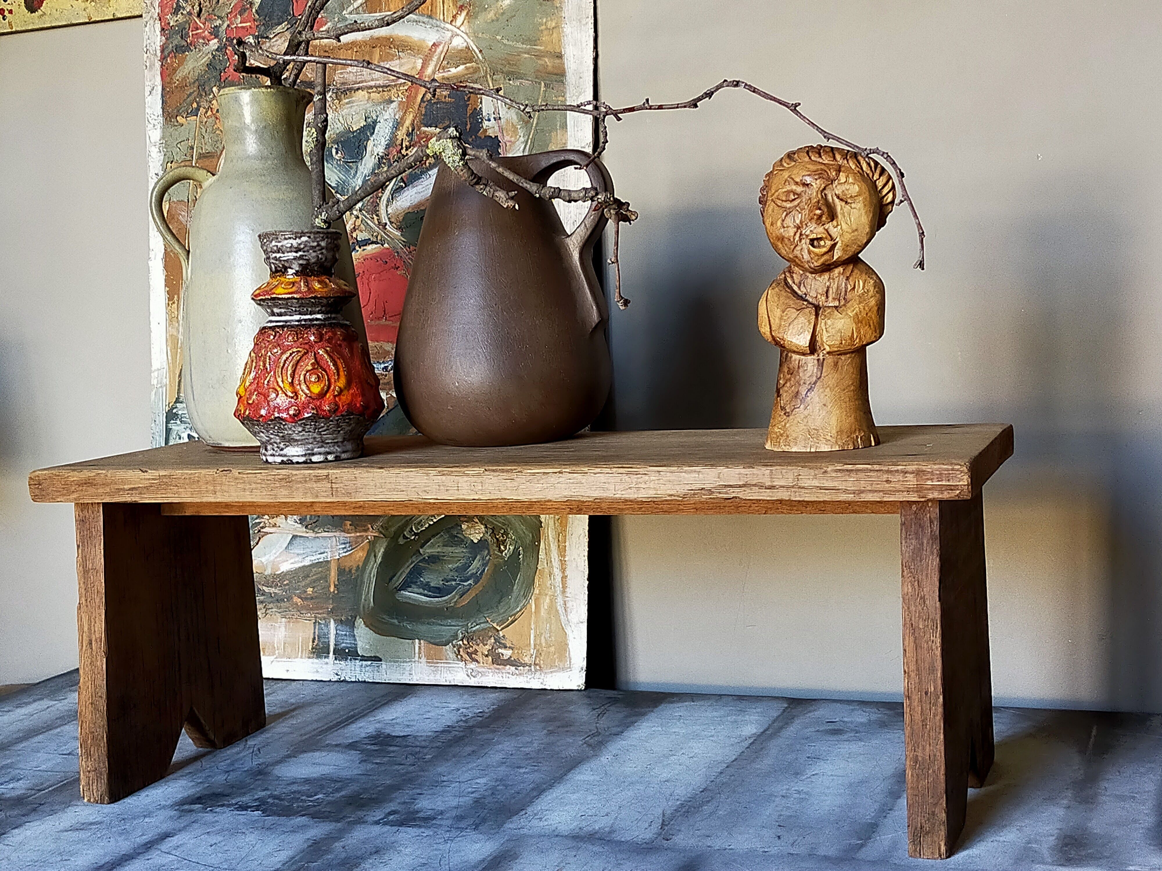 Booster bench Reconstruction in raw solid oak