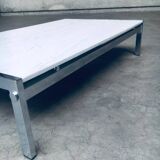 Postmodern Italian Carrara Marble Low Coffee Table, 1970s