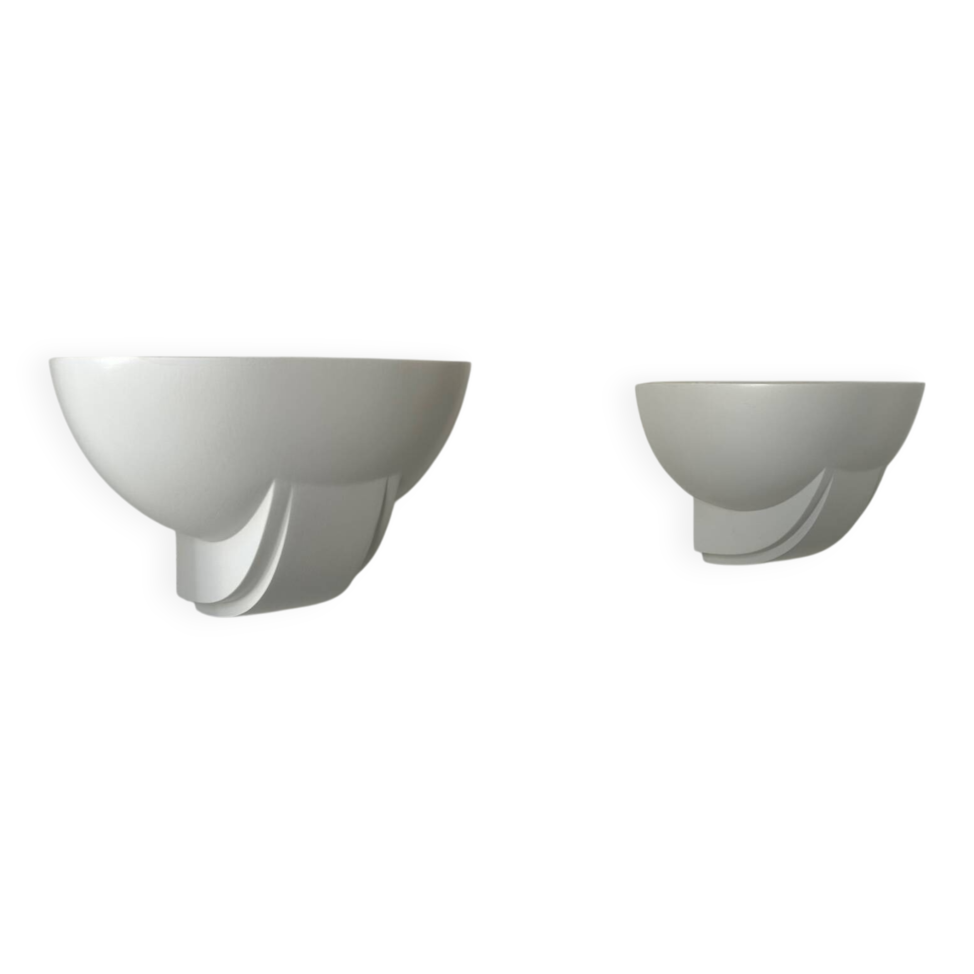Pair of vintage plaster wall lights, France 1970