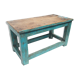 Bench petit tabouret chevet rest plant ancient teck blue skate 53x26x30cm