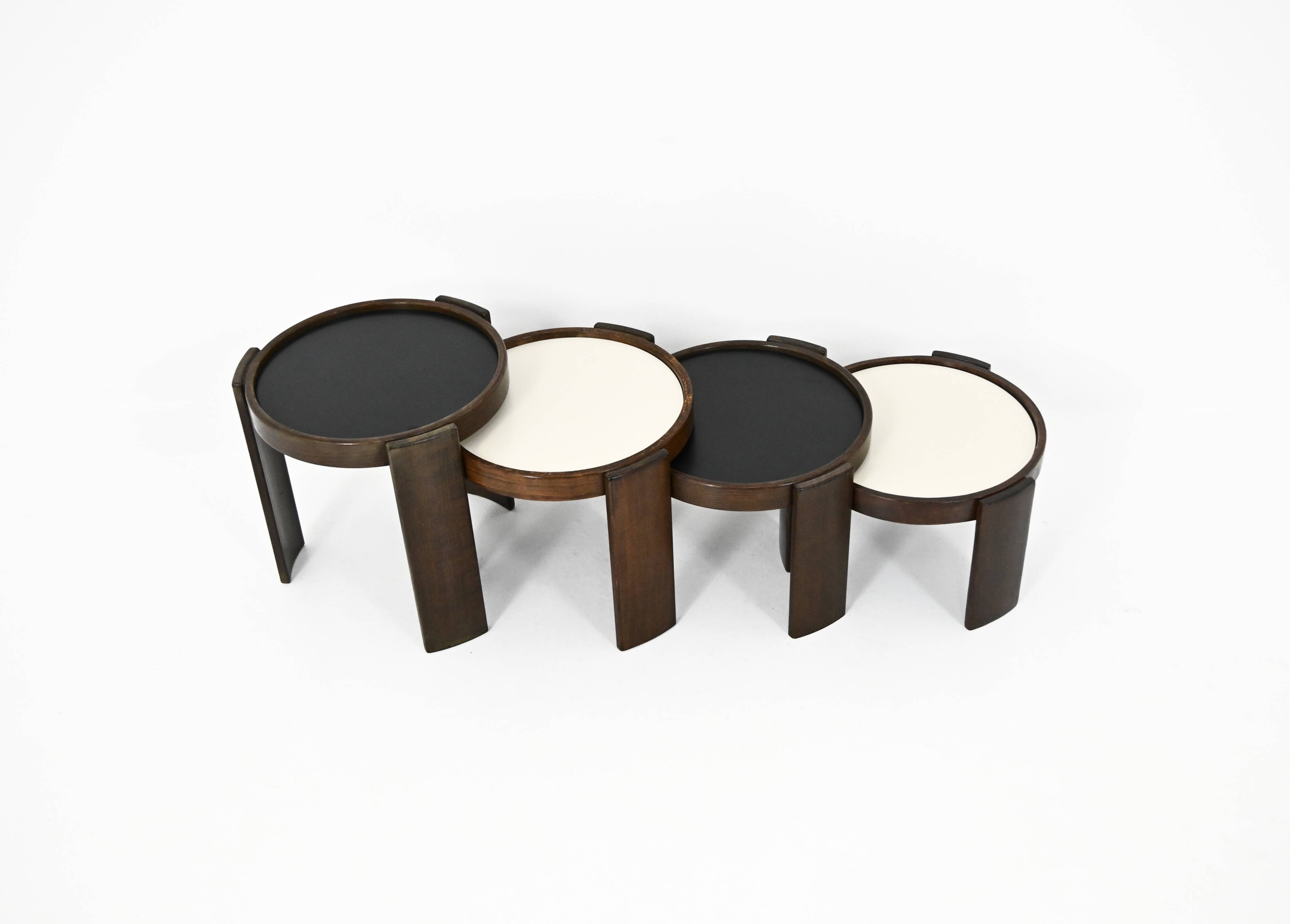 Nest tables model 780, created by Gianfranco Frattini for Cassina, year