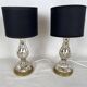 Pair of crystal églomisé table lamps