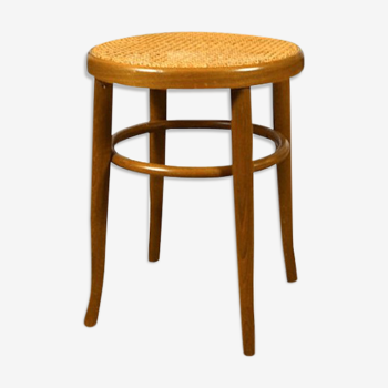 Stool Tom in beech and caning vintage 1960