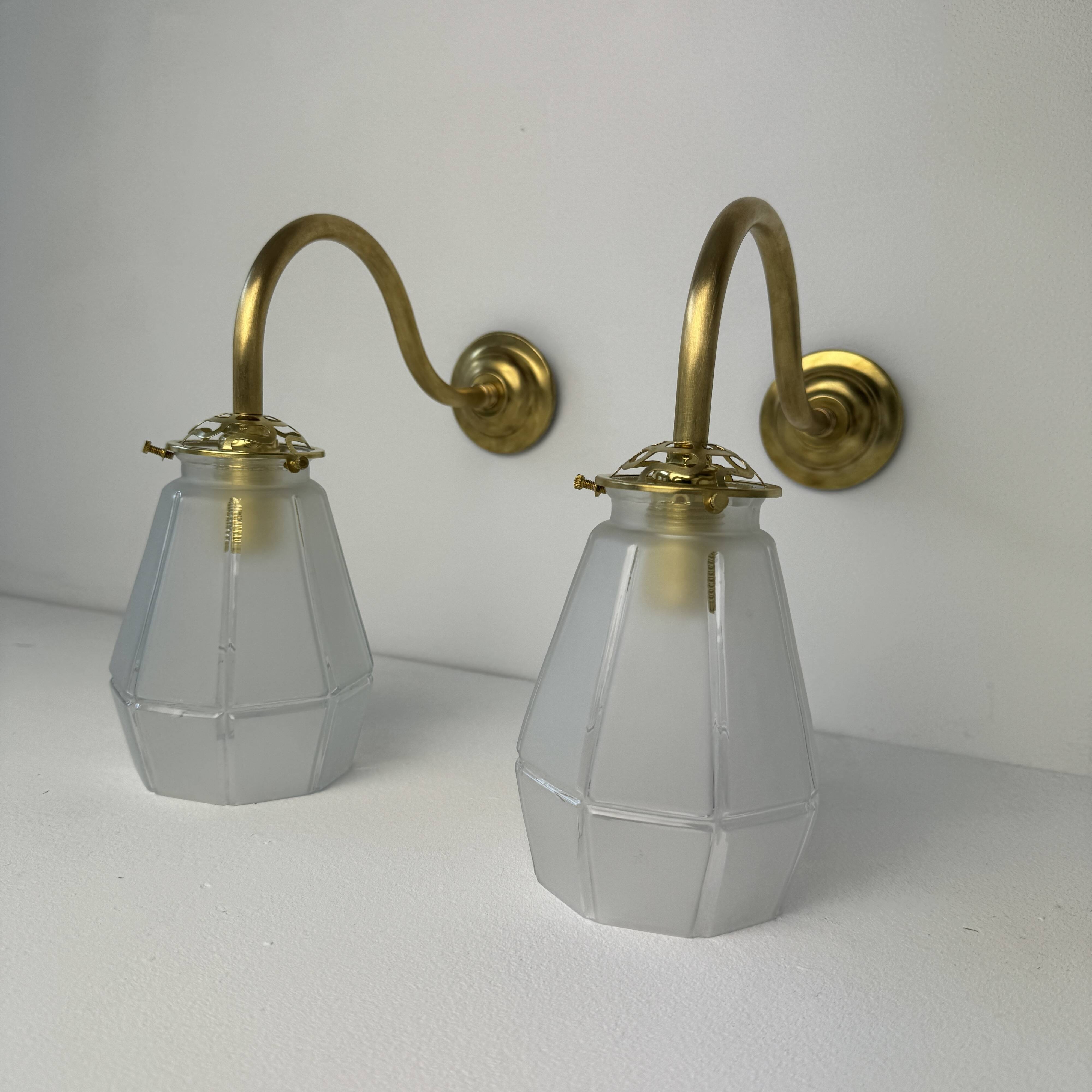 Pair of old art-deco wall lights