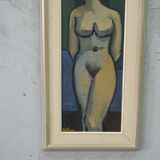 Nude, Swedish Modern Signed Painting, 1960s, Oil on Canvas, Framed