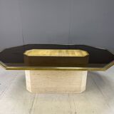 Table design vintage en laiton gravé par Roger Vanhevel