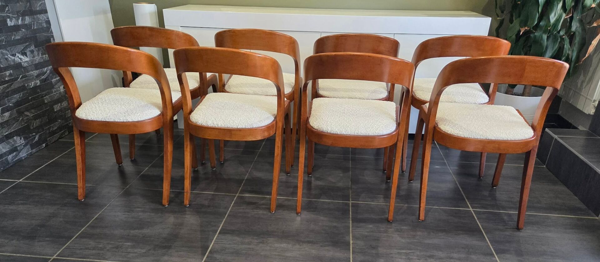 Set of 8 vintage Baumann Gondole chairs, 1960s.