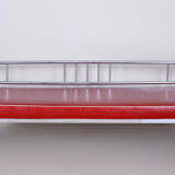 Fully restored red bauhaus sofa, high-quality leather, tubular chrome, 1930s