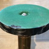 Neo-classical bronze lamp, opaline vasque, 1950