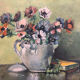 Oil on panel bouquet signed