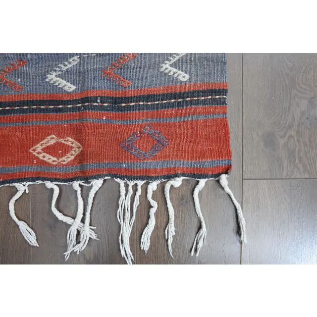 1970s Turkish Oushak Handmade Wool Cotton Red Runner Rug 74x338