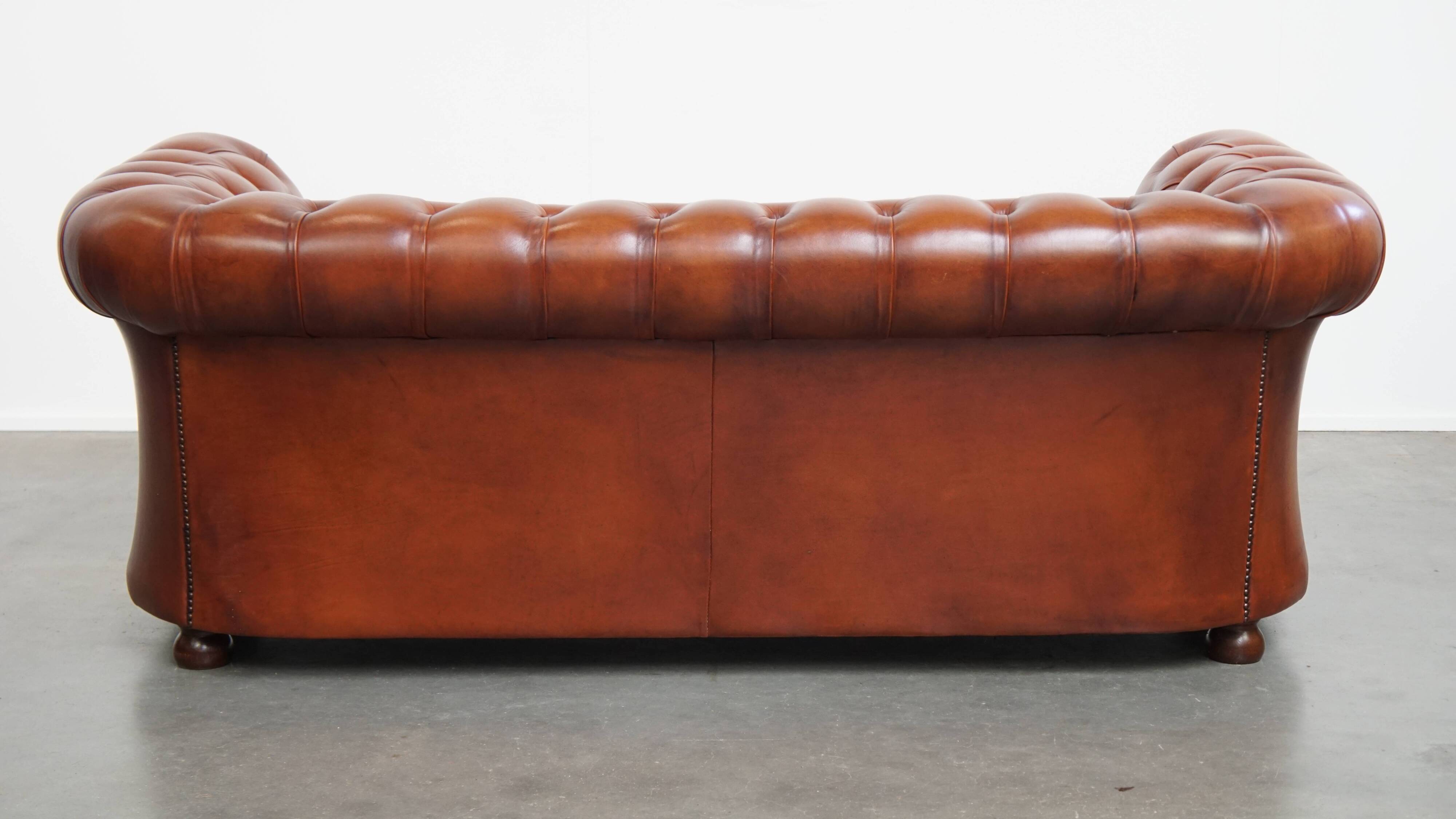 English style cowhide Chesterfield sofa