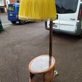 Floor lamp - wood - cane - glass
