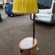 Floor lamp - wood - cane - glass