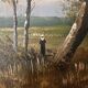 Oil on canvas forest landscape by L. Henry Barbizon early 20th century
