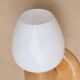 Pair of pine wood and white glass wall lights, 1970s