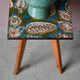 Plant stand side table 1970s Scandinavian patterns with tapered legs.