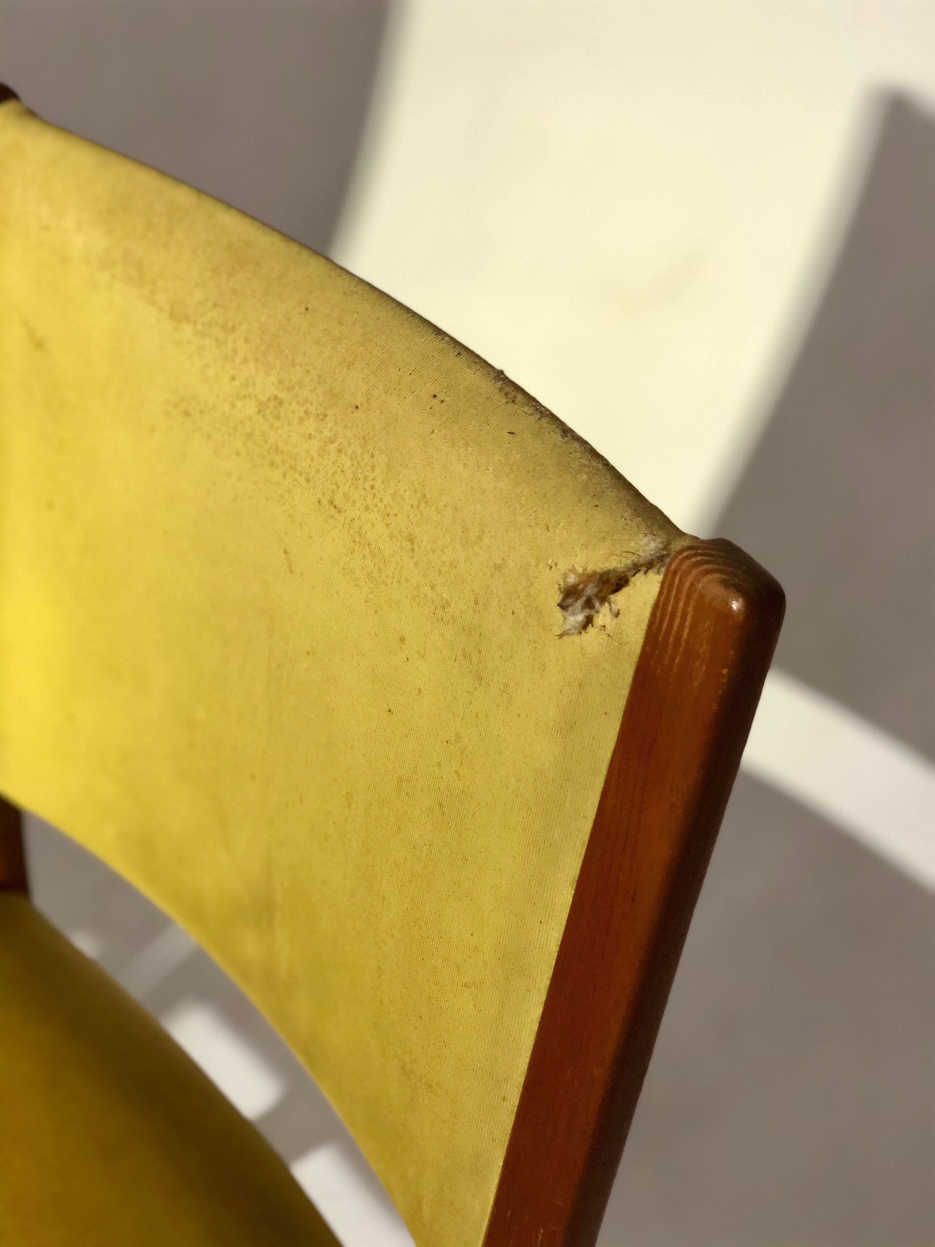 Pair of vintage Bow wood chairs for Steiner - Fabric and wood