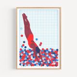 The Unknown, A4 Risograph, Signed Art Print, Saturated Color Version