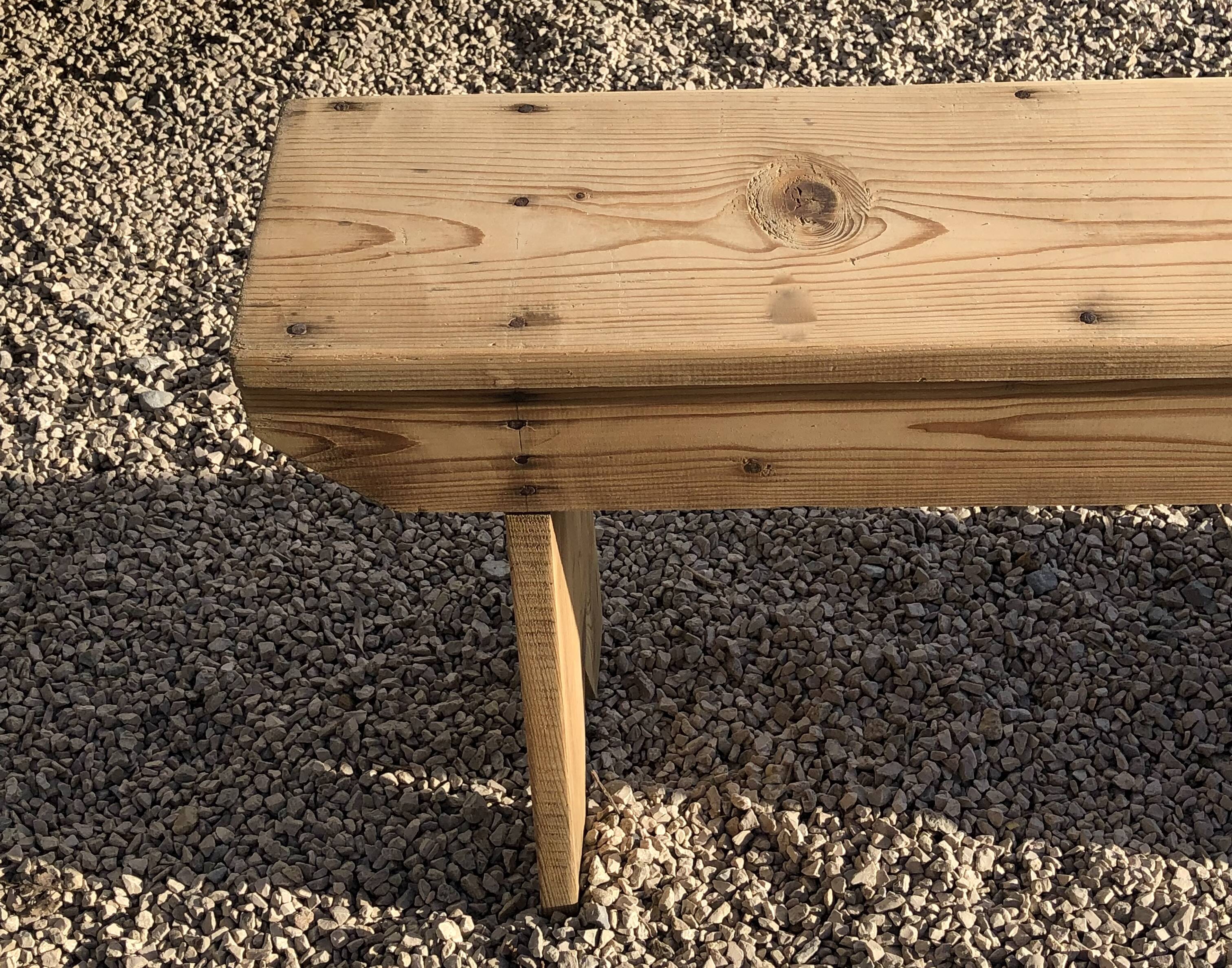 Rustic wooden bench
