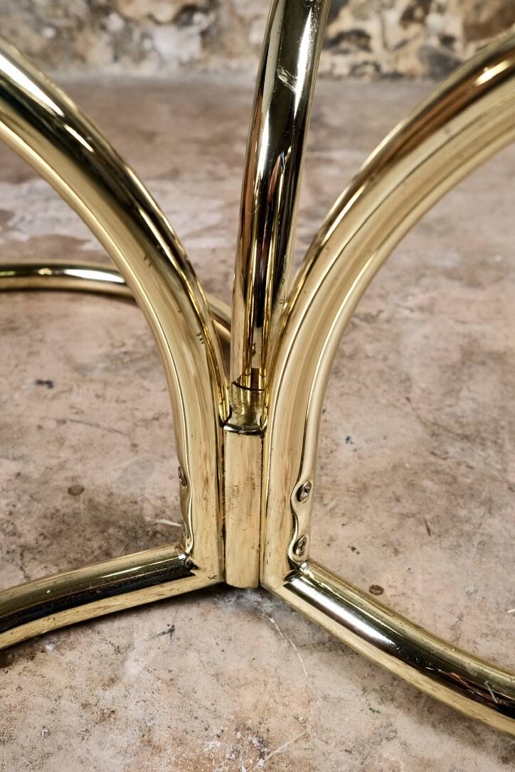 Modular brass coffee table, Morex, Italy, 1970