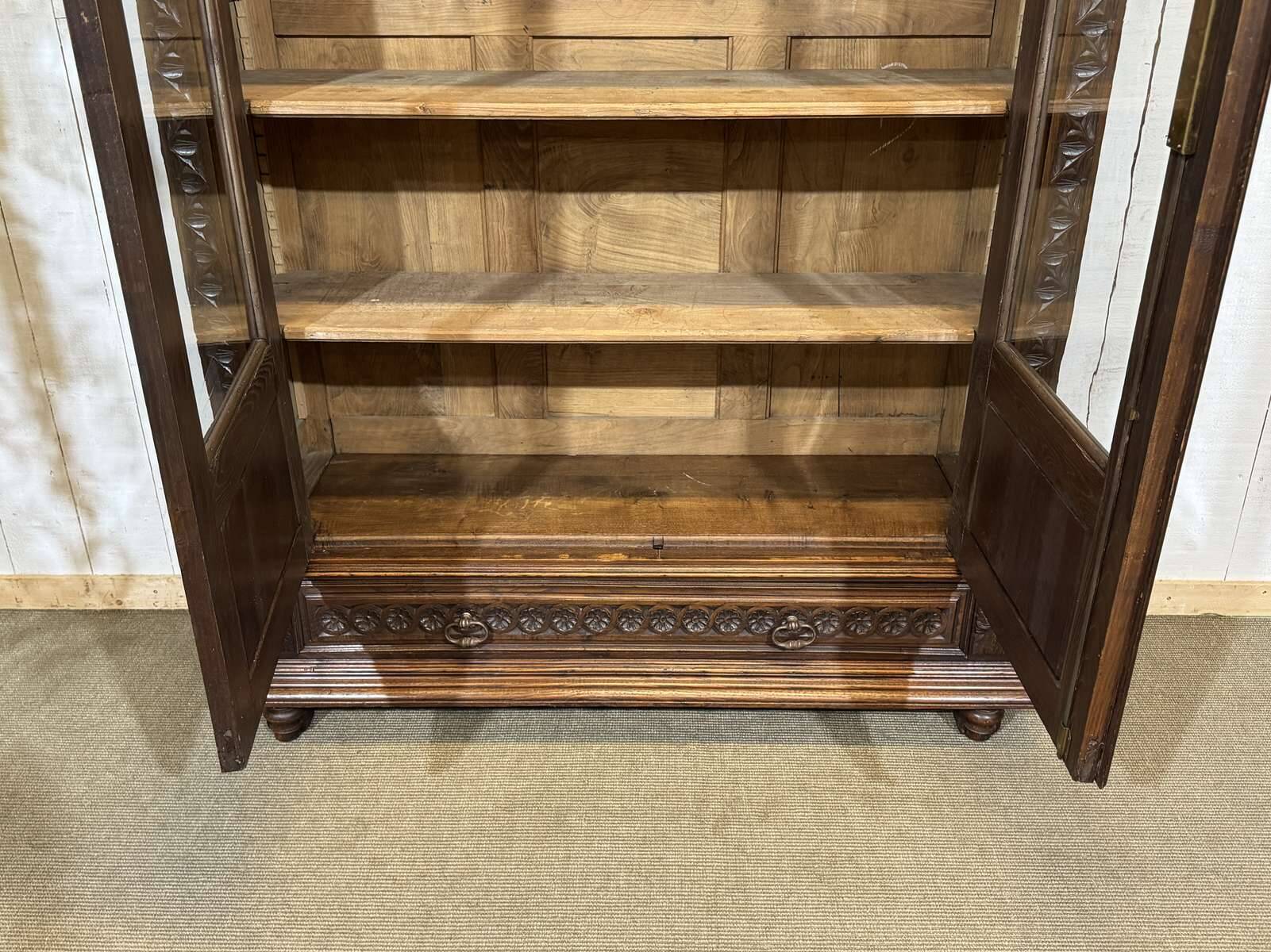 Breton library from the early 20th century in chestnut wood