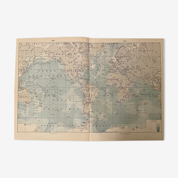 Lithographie carte sur la mer de 1922 (grand format)