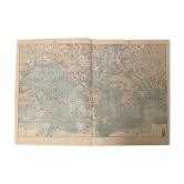 Lithographie carte sur la mer de 1922 (grand format)