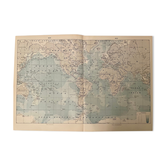 Lithograph map of the sea from 1922 (large format)