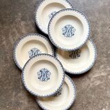 6 assiettes creuses en terre de fer K&G Lunéville