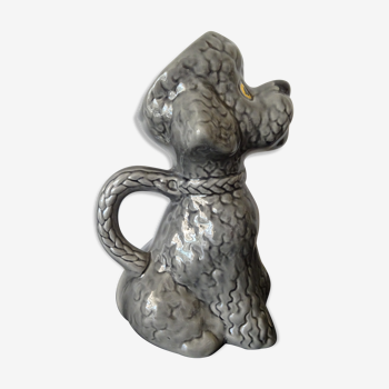 Ceramic carafe pitcher shaped dog poodle year 60/70