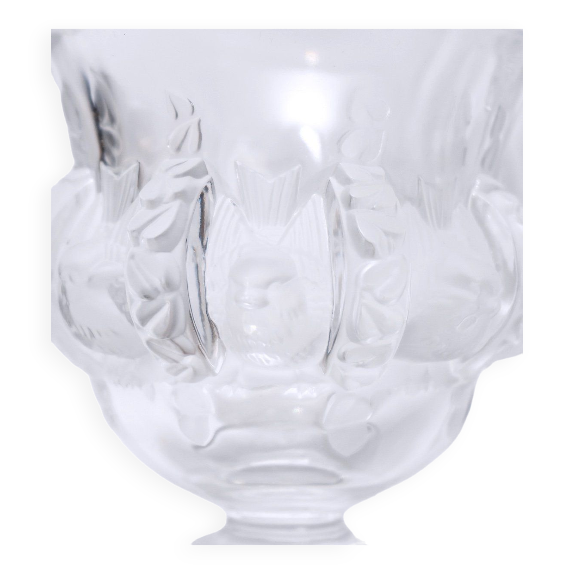 Pair of vases Lalique - Crystal Cast - Elisabeth - Period : XXth - Style : Art Deco